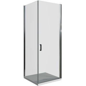 Pivot pravokutna kabina 1v krom profil prozirno staklo