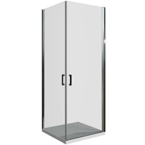 Pivot pravokutna kabina 2v krom profil prozirno staklo