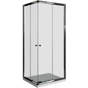 Basic pravokutna kabina 2v krom profil prozirno staklo